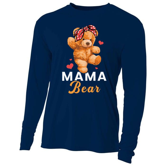 Mama Bear Mothers Day Cute Teddy Mom Momma Mommy Cooling Performance Long Sleeve Crew