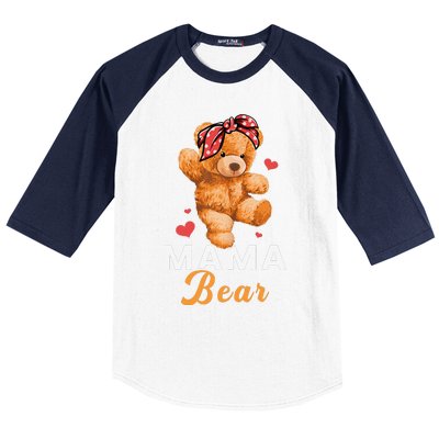 Mama Bear Mothers Day Cute Teddy Mom Momma Mommy Baseball Sleeve Shirt