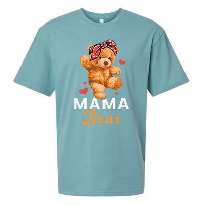 Mama Bear Mothers Day Cute Teddy Mom Momma Mommy Sueded Cloud Jersey T-Shirt