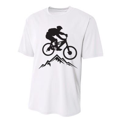 Mountain Biking Mountains Terrain MTB Biker Graphic Performance Sprint T-Shirt