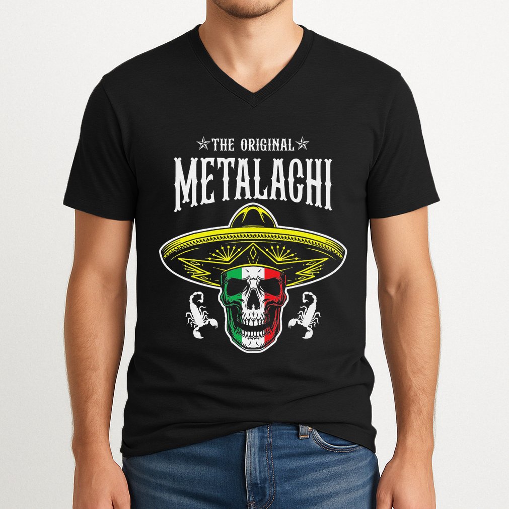 Metalachi Band Metal X Mariachi Skull Xxxl Concert V-Neck T-Shirt