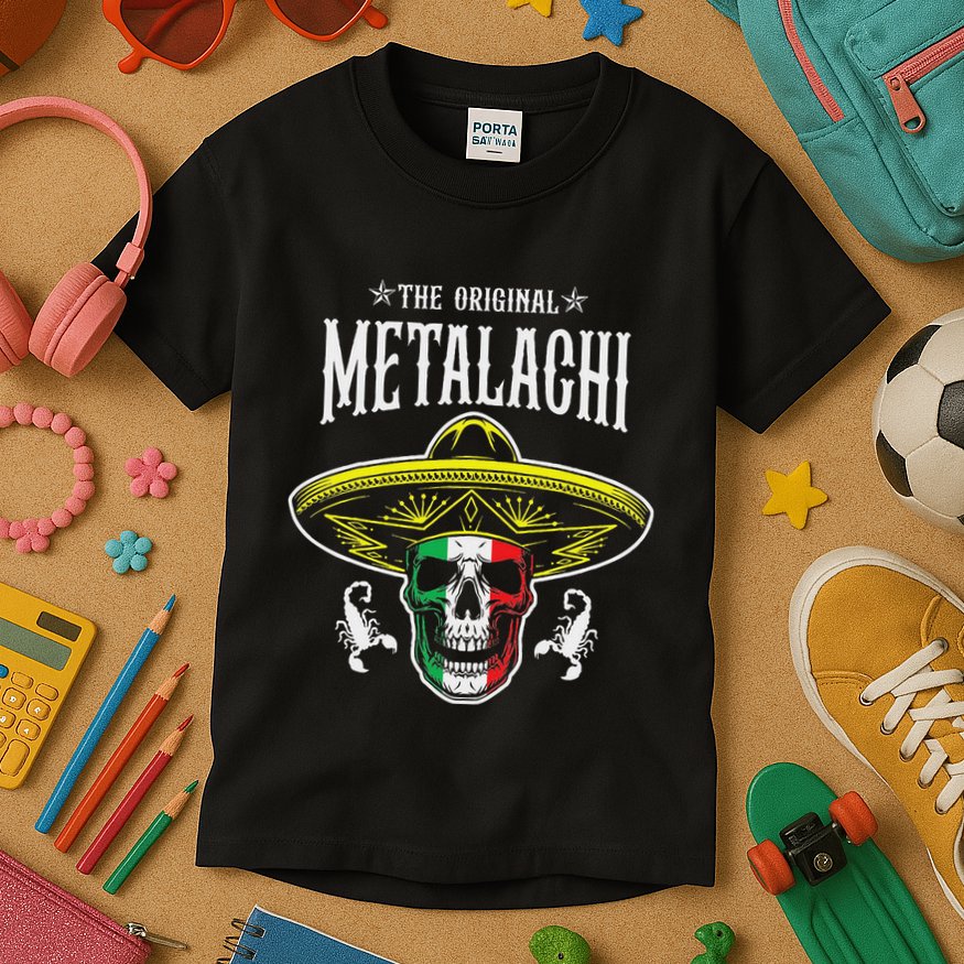 Metalachi Band Metal X Mariachi Skull Xxxl Concert Kids T-Shirt