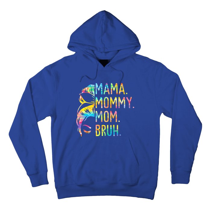 Messy Bun Mama Mommy Mom Bruh Tie Dye Mothers Day Bruh Gift Hoodie