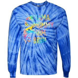 Messy Bun Mama Mommy Mom Bruh Tie Dye Mothers Day Bruh Gift Tie-Dye Long Sleeve Shirt