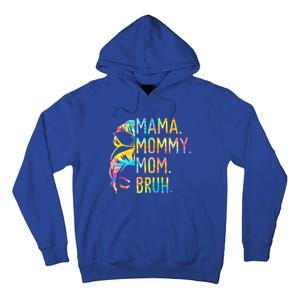 Messy Bun Mama Mommy Mom Bruh Tie Dye Mothers Day Bruh Gift Tall Hoodie