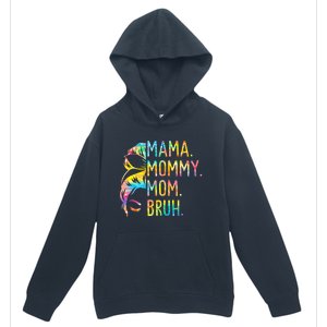 Messy Bun Mama Mommy Mom Bruh Tie Dye Mothers Day Bruh Gift Urban Pullover Hoodie