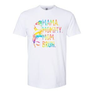 Messy Bun Mama Mommy Mom Bruh Tie Dye Mothers Day Bruh Gift Softstyle CVC T-Shirt