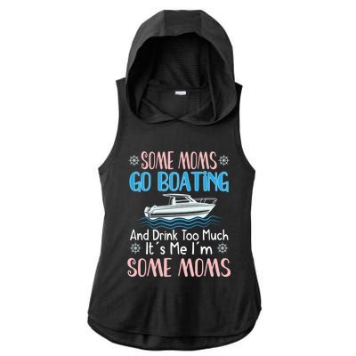 Moms Boating Mom Boat Captain Pontoon Sailor Cruising Cool Gift Ladies PosiCharge Tri-Blend Wicking Draft Hoodie Tank