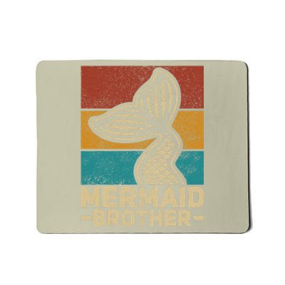 Mermaid Brother Mermaid Birthday Party Outfit Retro Mermaid Mousepad