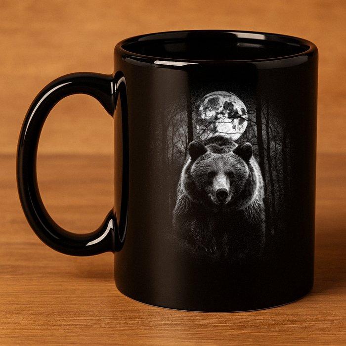 Moonlight Bear 11oz C Handle Ceramic Mug