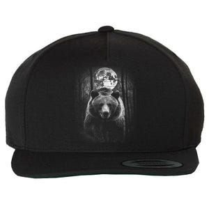 Moonlight Bear Wool Snapback Cap