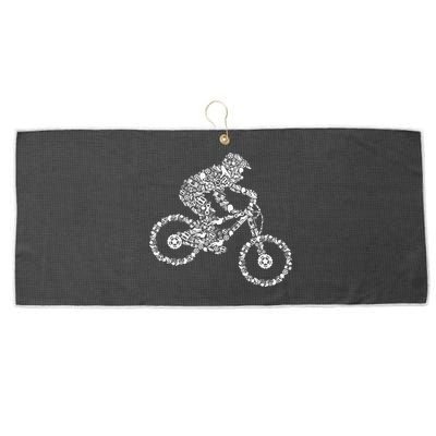 Mountain Bike Mtb Downhill Biking Cycling Biker Large Microfiber Waffle Golf Towel