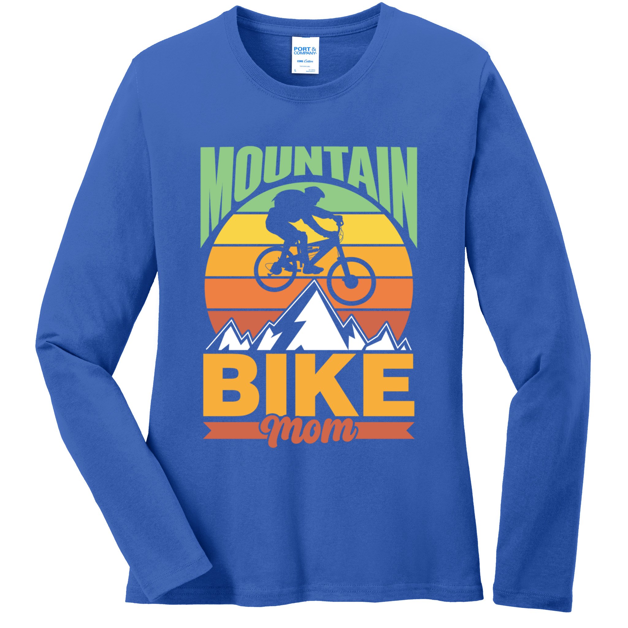 Mountain Bike Mom Mountainbike Biking Mtb Mountain Bike Gift Ladies Long Sleeve Shirt