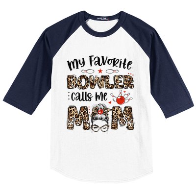 Messy Bun My Favorite Bowler Calls Me Mom Bowling Mother Day Baseball Sleeve Shirt