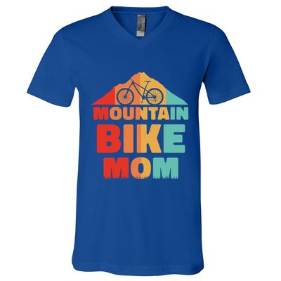 Mountain Bike Mom Mountainbike Mtb Cycling Biking Mother Cool Gift V-Neck T-Shirt