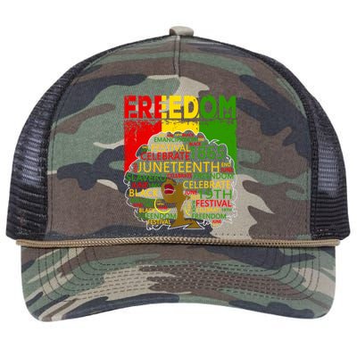 Melanin Black Magic Juneteenth Freedom Mom Meaningful Gift Retro Rope Trucker Hat Cap