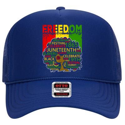 Melanin Black Magic Juneteenth Freedom Mom Meaningful Gift High Crown Mesh Back Trucker Hat