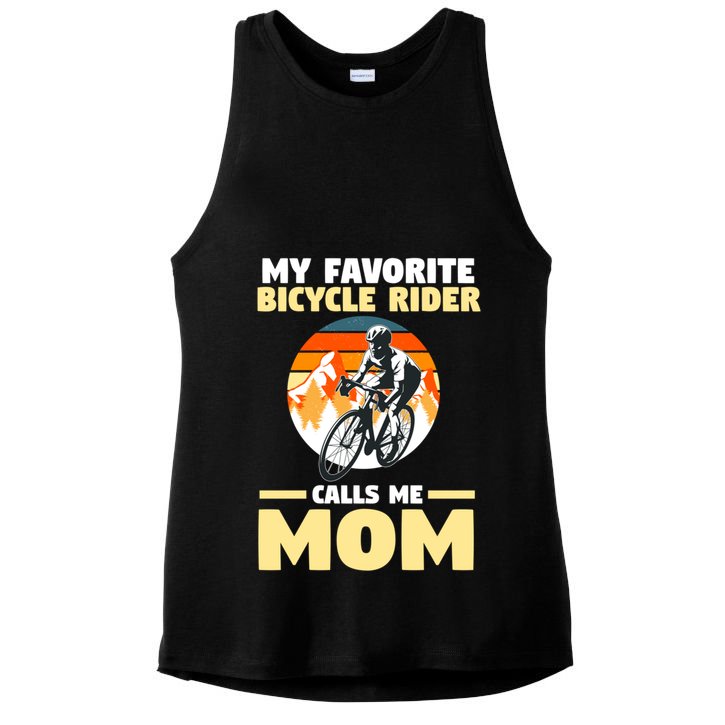 Mountain Biking Mom Mother Cyclist Bicycle Cycling Biking Funny Gift Ladies PosiCharge Tri-Blend Wicking Tank
