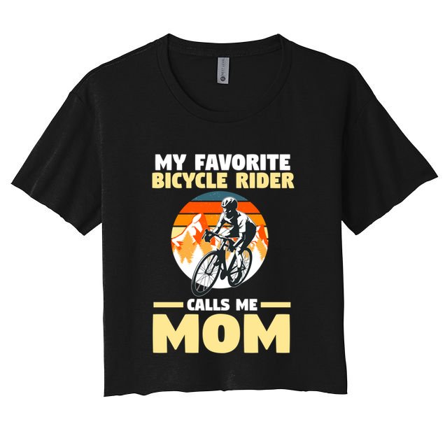 Mountain Biking Mom Mother Cyclist Bicycle Cycling Biking Funny Gift Crop Top