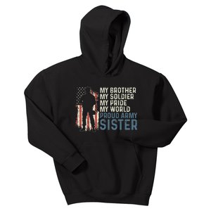 My Brother My Soldier Hero Proud Army Sister  Kids Hoodie