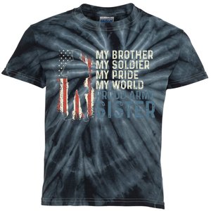 My Brother My Soldier Hero Proud Army Sister  Kids Tie-Dye T-Shirt