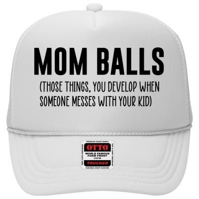 Mom Balls High Crown Mesh Back Trucker Hat