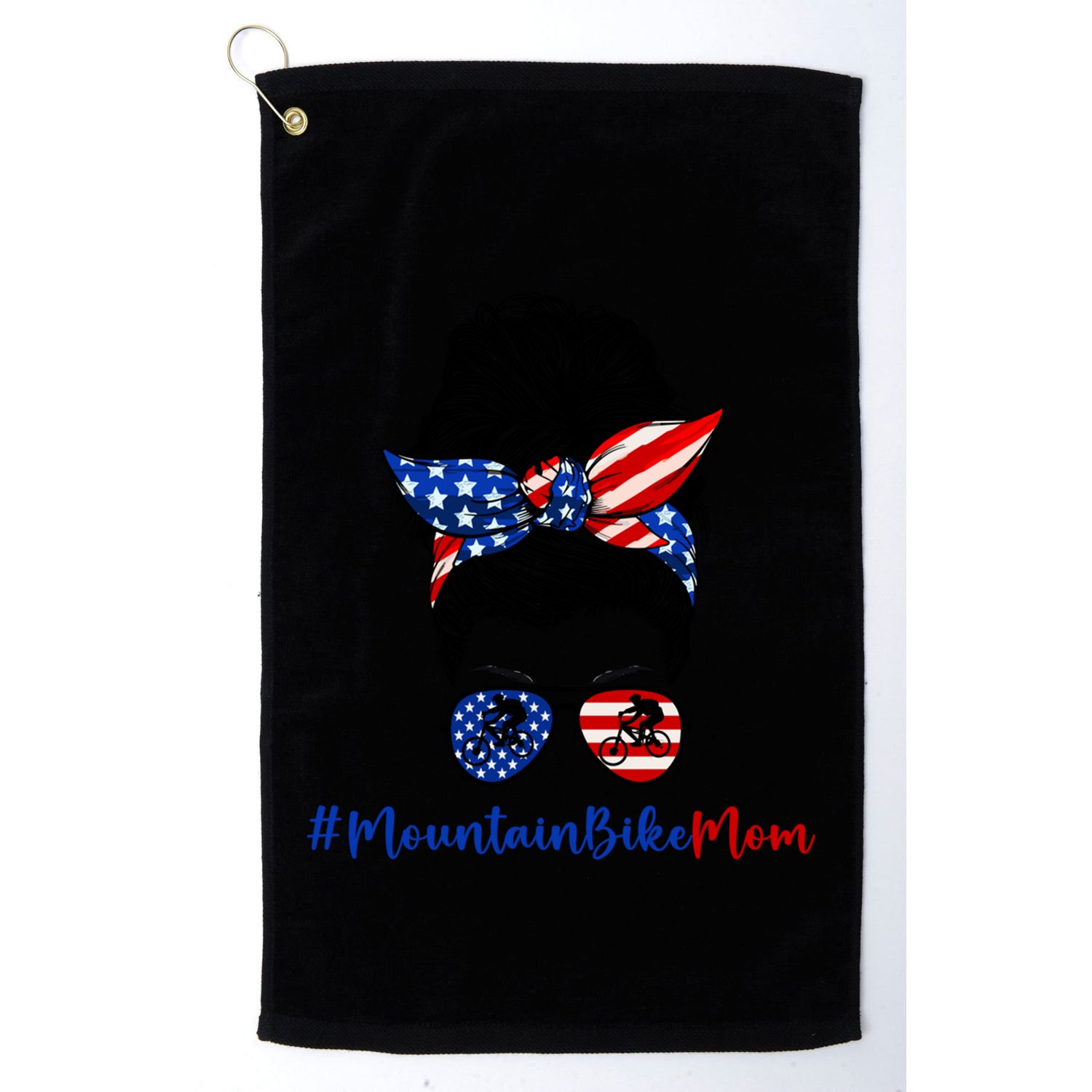 Mountain Bike Mom Mtb Biker Mountain Biking Mom 4th Of July Great Gift Golf Towel