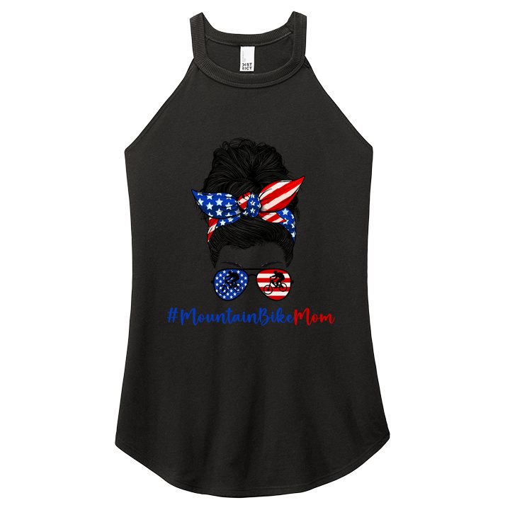 Mountain Bike Mom Mtb Biker Mountain Biking Mom 4th Of July Great Gift Women's Perfect Tri Rocker Tank