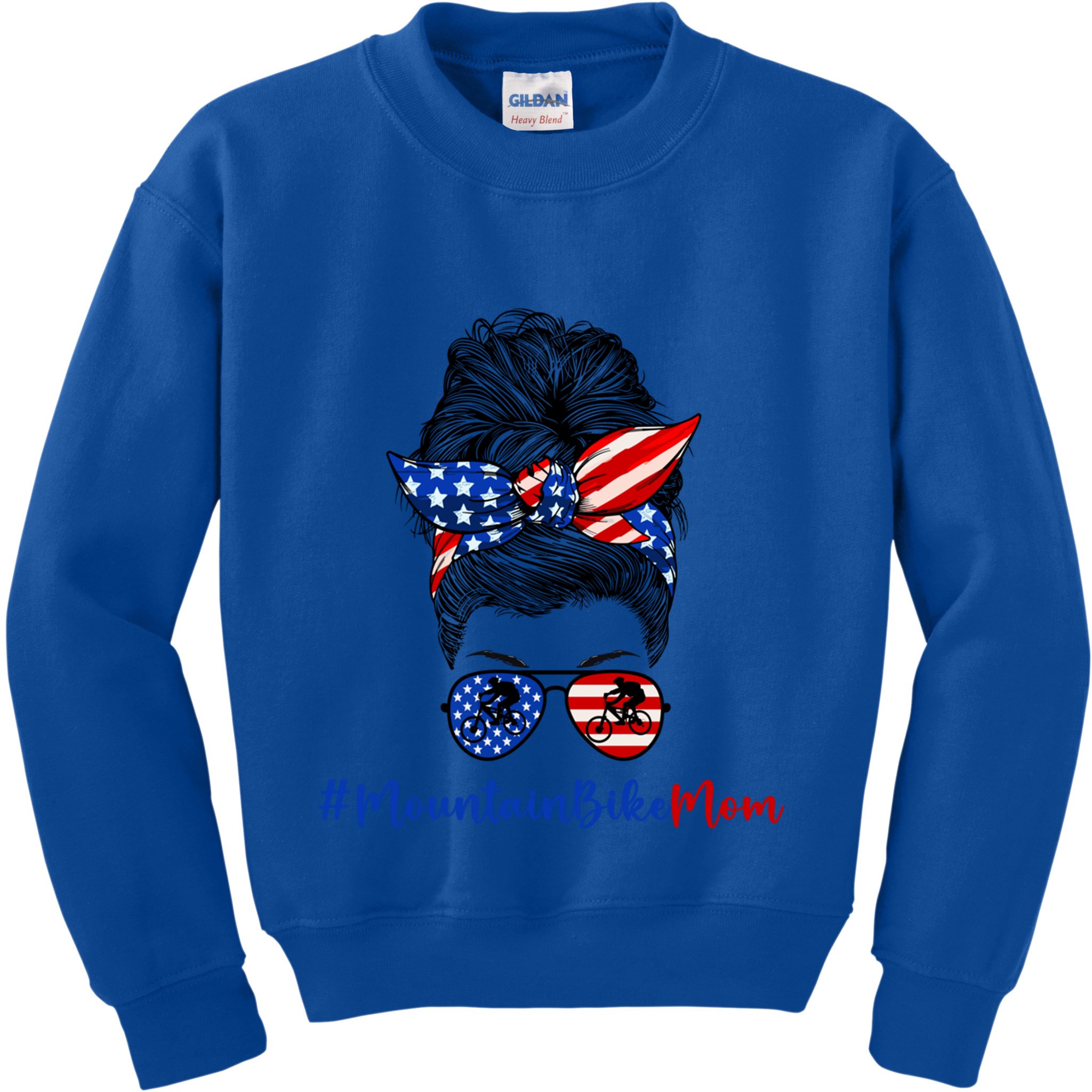 Mountain Bike Mom Mtb Biker Mountain Biking Mom 4th Of July Great Gift Kids Sweatshirt