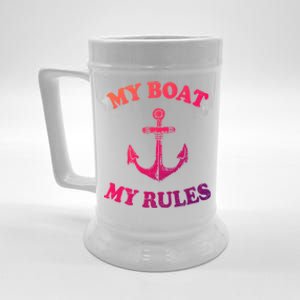 My Boat My Rules Great Gift Funny Boating Funny Gift Captain Beer Stein