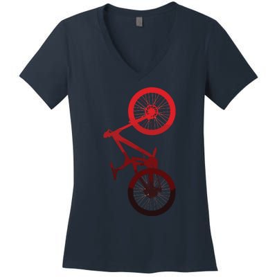 Mountain Bike MTB Women's V-Neck T-Shirt