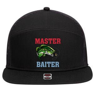 Master Baiter Master Baiter Meme Fishing Lover 7 Panel Mesh Trucker Snapback Hat