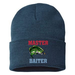 Master Baiter Master Baiter Meme Fishing Lover Sustainable Knit Beanie