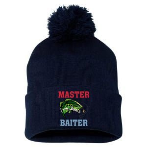 Master Baiter Master Baiter Meme Fishing Lover Pom Pom 12in Knit Beanie