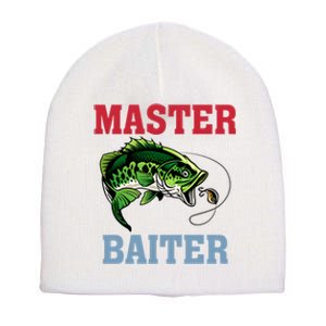 Master Baiter Master Baiter Meme Fishing Lover Short Acrylic Beanie