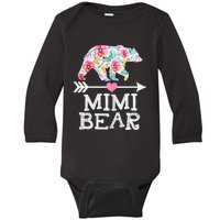 Mimi Bear Mom Grandma Floral Happy Mother's Day tee Baby Long Sleeve Bodysuit