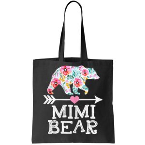 Mimi Bear Mom Grandma Floral Happy Mother's Day tee Tote Bag