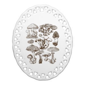 Mushroom Botanical Ceramic Oval Ornament