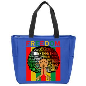 Melanin Black Magic Junenth Freedom Mom Cool Gift Zip Tote Bag