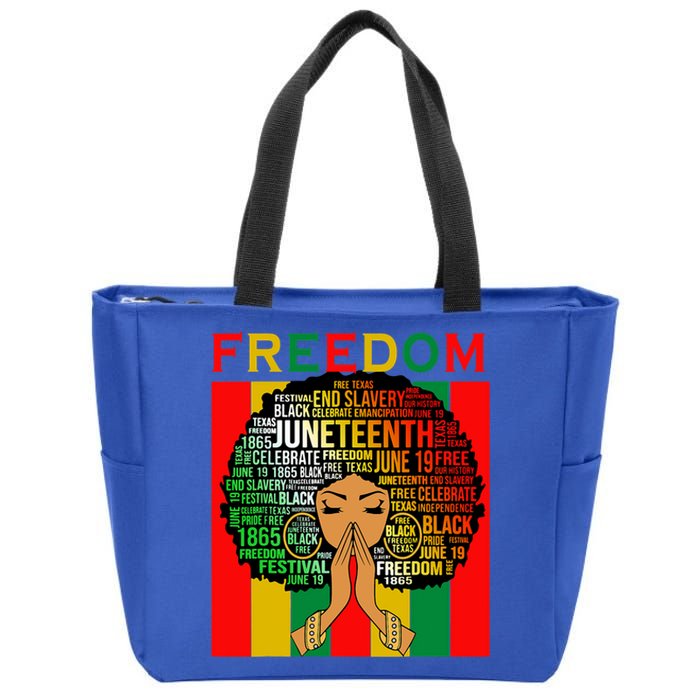 Melanin Black Magic Junenth Freedom Mom Cool Gift Zip Tote Bag