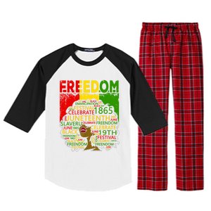 Melanin Black Magic Juneteenth Freedom Mom Cool Gift Raglan Sleeve Pajama Set