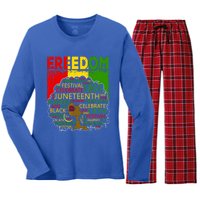 Melanin Black Magic Juneteenth Freedom Mom Cool Gift Women's Long Sleeve Flannel Pajama Set 