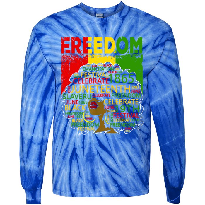 Melanin Black Magic Juneteenth Freedom Mom Cool Gift Tie-Dye Long Sleeve Shirt