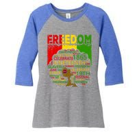 Melanin Black Magic Juneteenth Freedom Mom Cool Gift Women's Tri-Blend 3/4-Sleeve Raglan Shirt