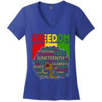 Melanin Black Magic Juneteenth Freedom Mom Cool Gift Women's V-Neck T-Shirt