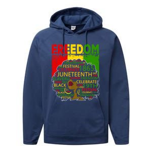 Melanin Black Magic Juneteenth Freedom Mom Cool Gift Performance Fleece Hoodie