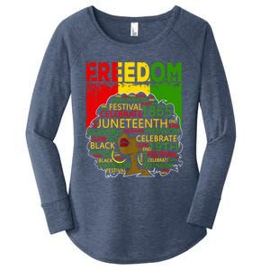 Melanin Black Magic Juneteenth Freedom Mom Cool Gift Women's Perfect Tri Tunic Long Sleeve Shirt