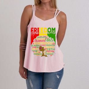 Melanin Black Magic Juneteenth Freedom Mom Cool Gift Women's Strappy Tank