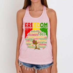 Melanin Black Magic Juneteenth Freedom Mom Cool Gift Women's Knotted Racerback Tank