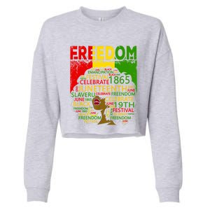 Melanin Black Magic Juneteenth Freedom Mom Cool Gift Cropped Pullover Crew